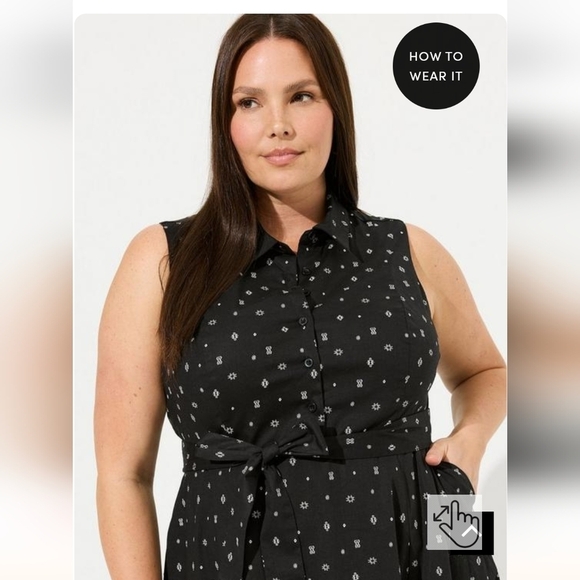 Torrid midi dress poplin cotton belted dress Size 4x - Picture 13 of 15